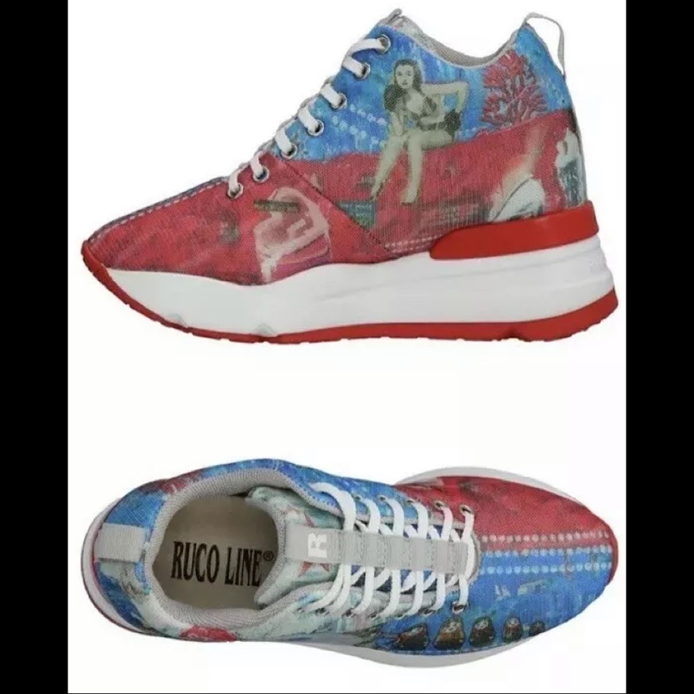 RucoLine Multicolor Russian Doll Platform Sneaker